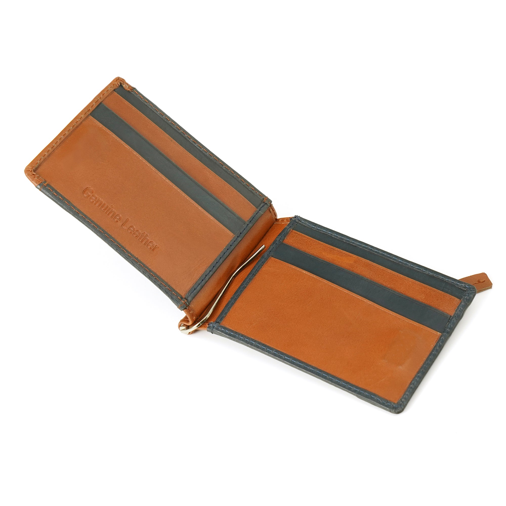 Gilmore Oak RENO Brown Genuine Leather  Money Clip Wallet for Men