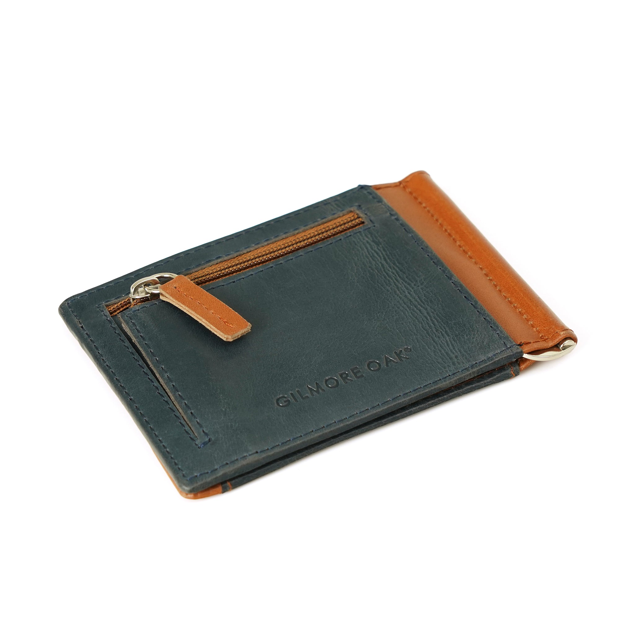 Gilmore Oak RENO Brown Genuine Leather  Money Clip Wallet for Men