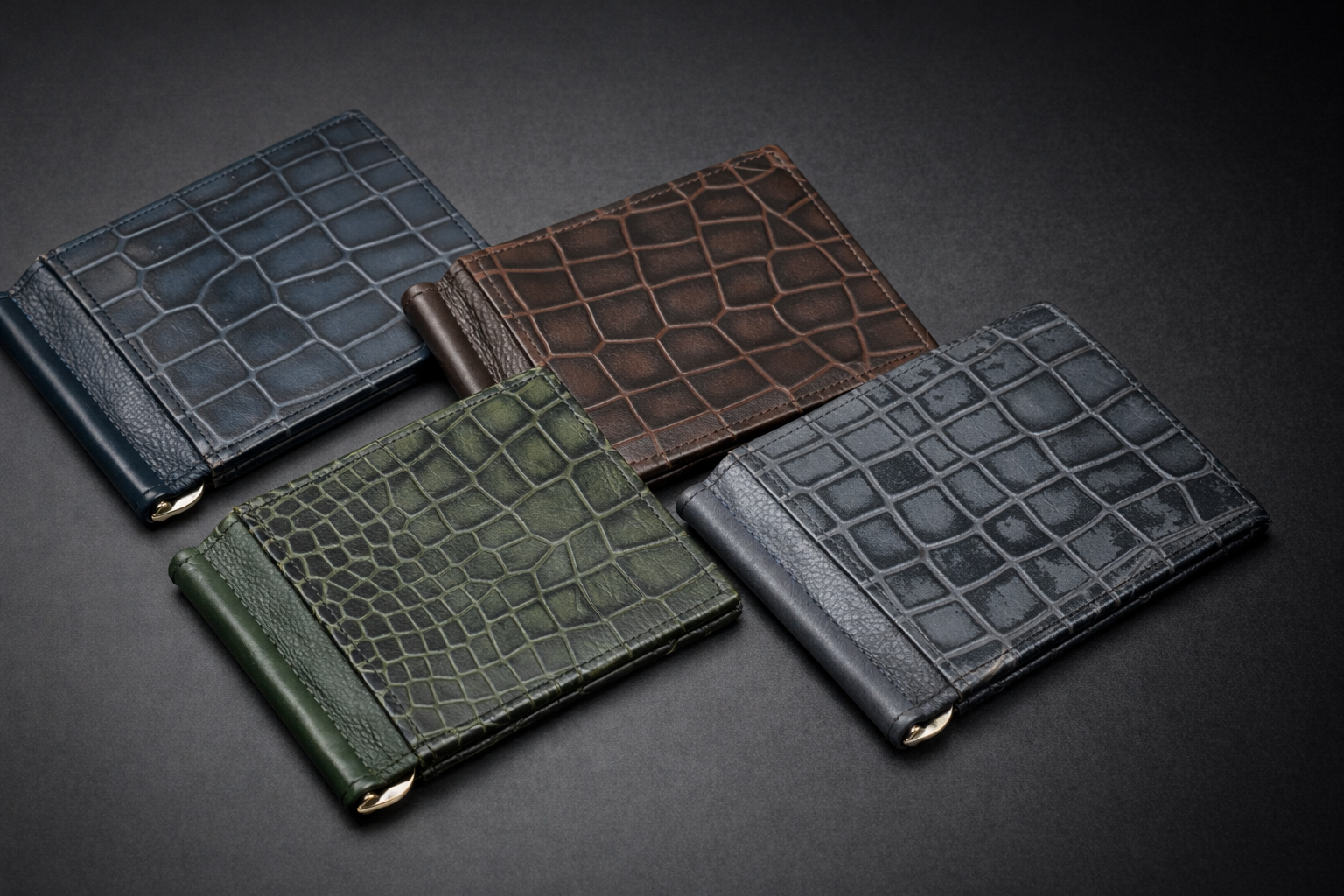 Gator Bifold Men Wallet with 10 Card Slots Croco Genuine Leather