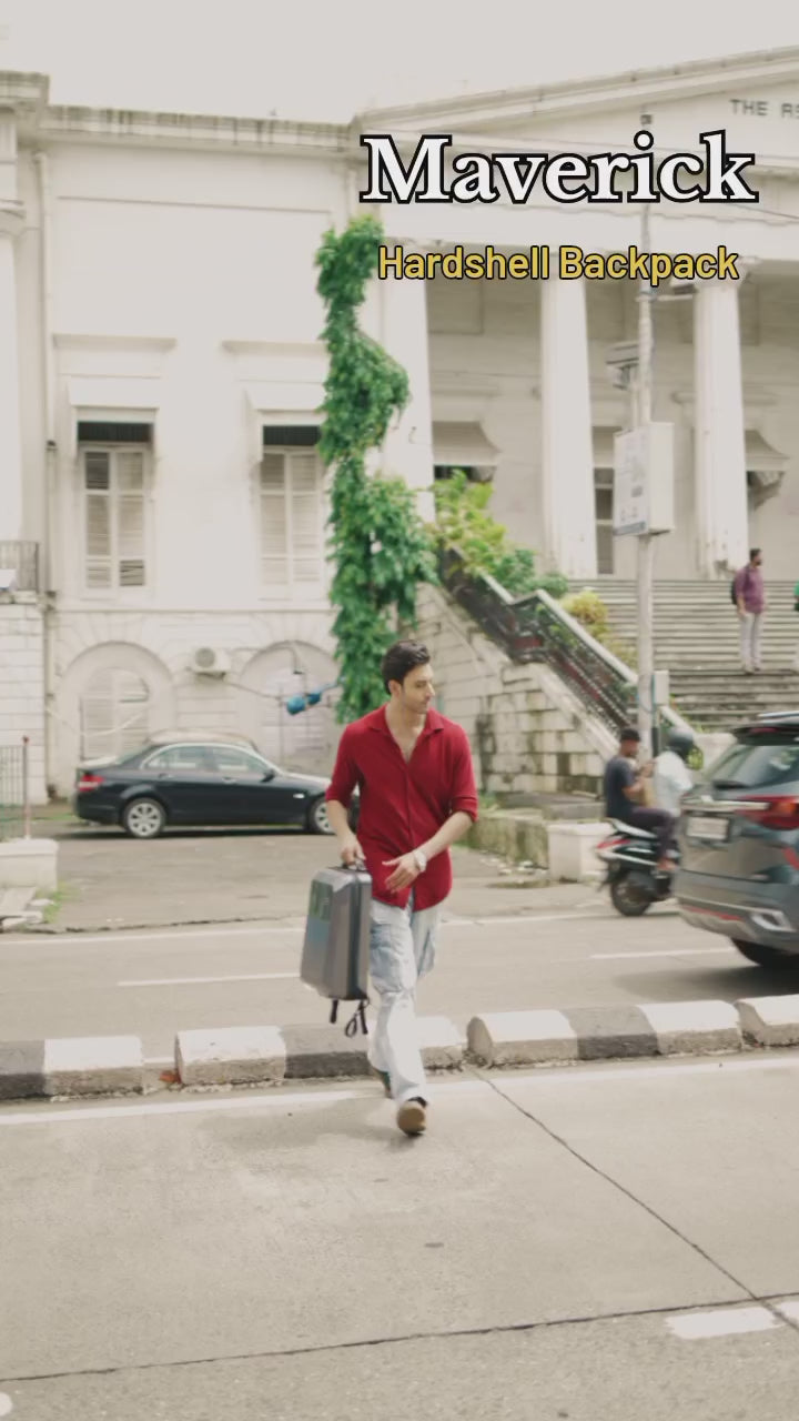 Maverick Hard Shell Travel Backpack For Men and Women Laptop Compartment 15.6 Inch Black