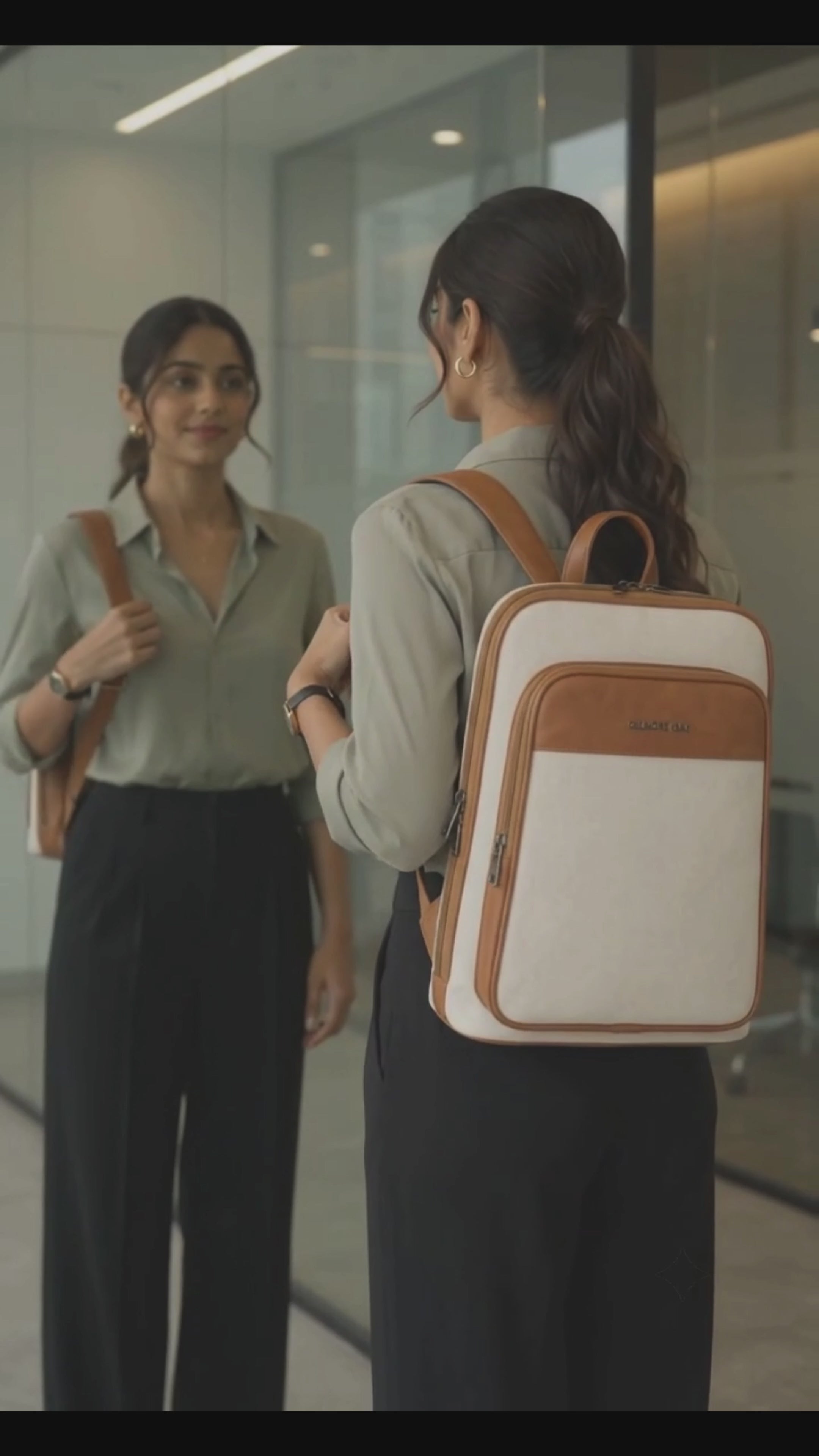 ZERA Leatherette Laptop Backpack for Women 17L